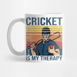 Vintage funny cricket saying cricket is my therapy Mug